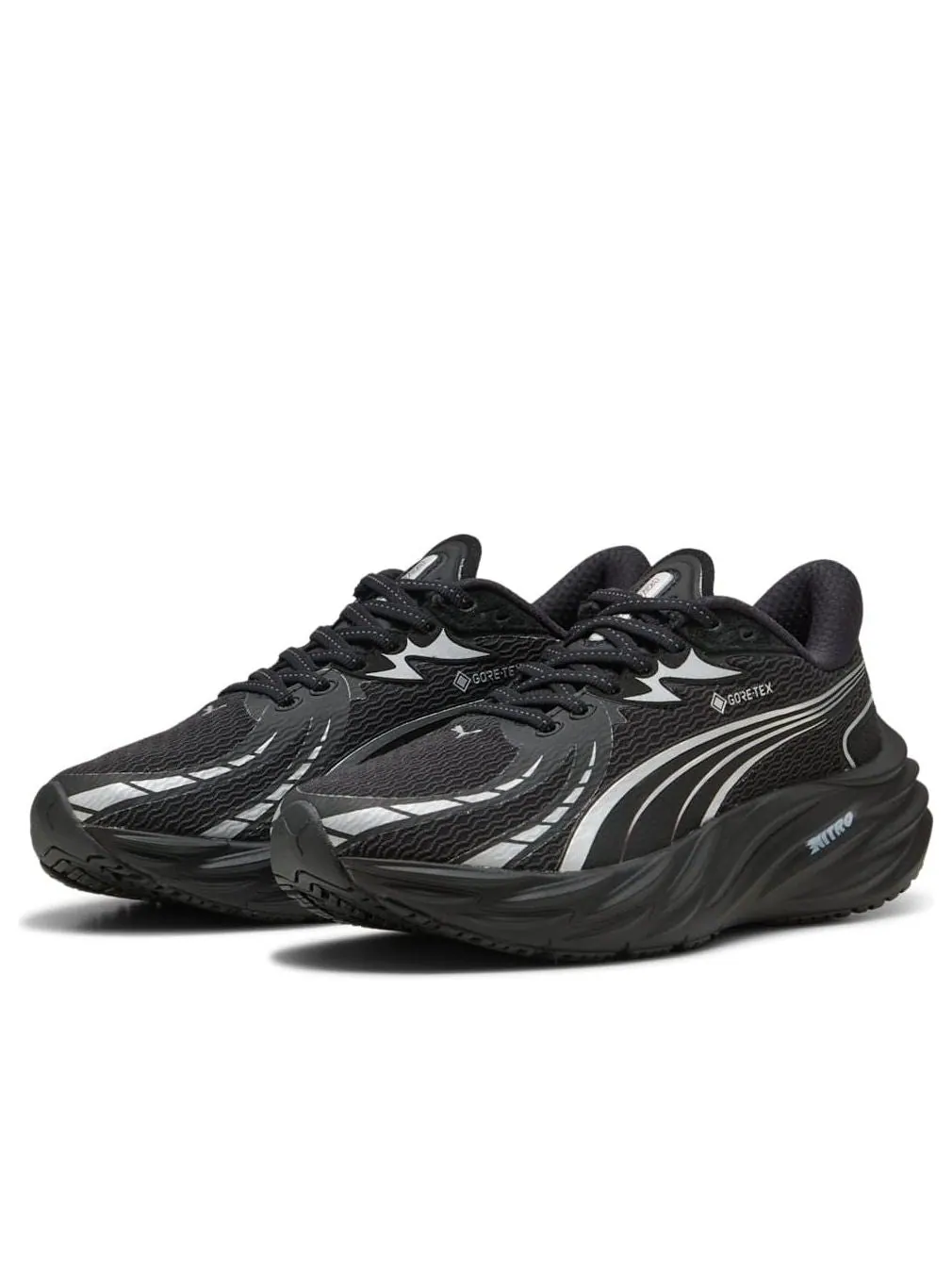 Кроссовки (WMNS) PUMA Velocity Nitro 4 Gore-Tex 'Black Silver' — изображение 2 из 6, черный