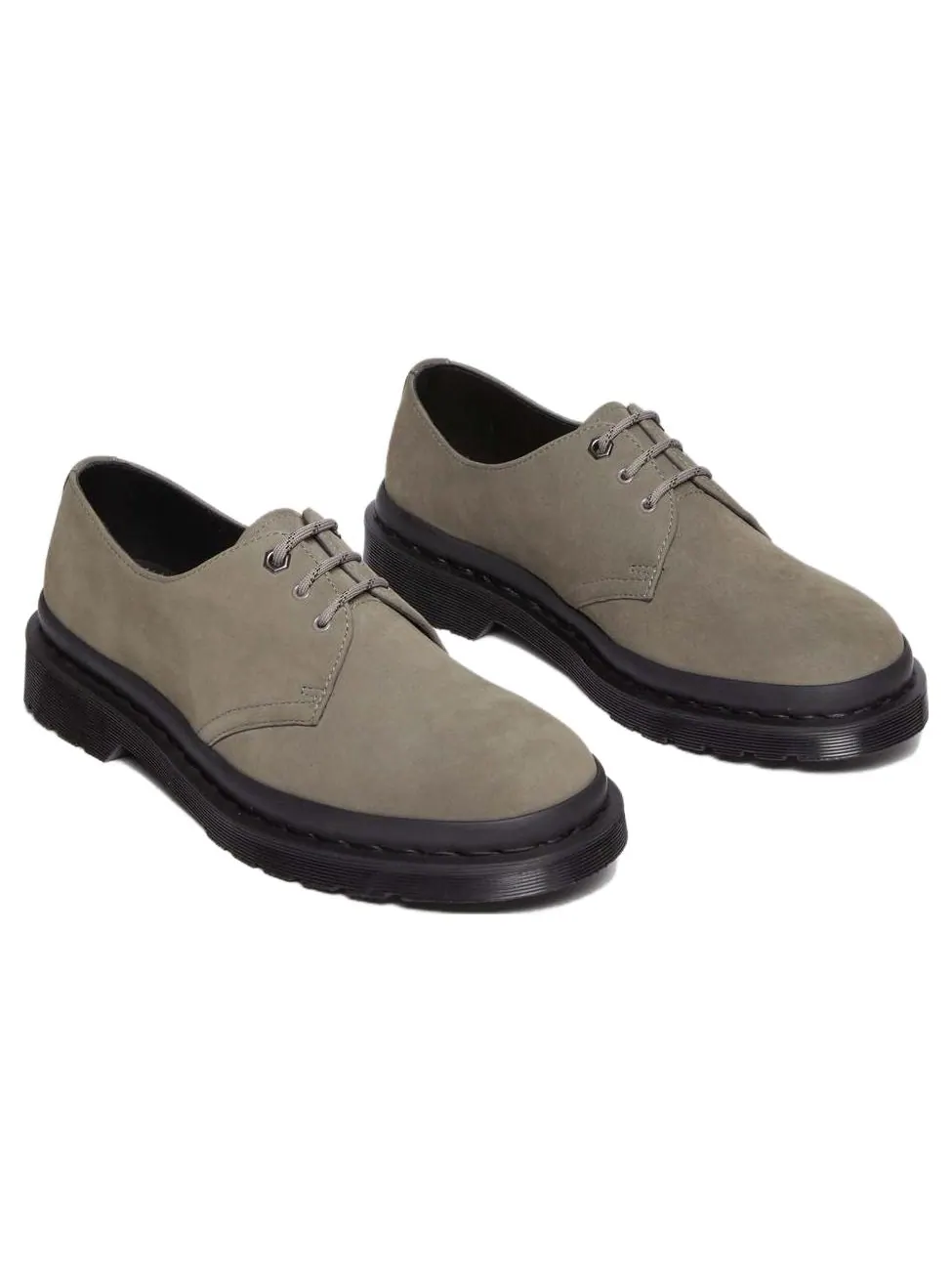 Ботинки Dr. Martens 1461 водонепроницаемые нубуковые с 3 люверсами — изображение 3 из 5, серый/черный
