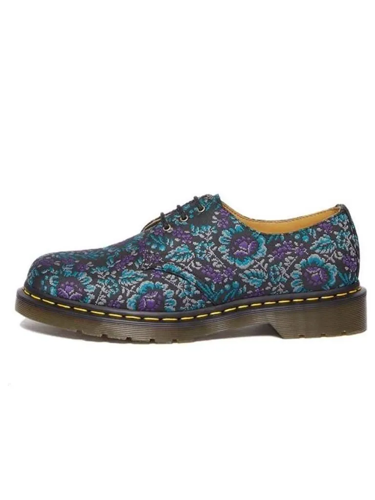 Ботинки Dr. Martens 1461 Floral Jacquard Oxford, Черный с фиолетовым — изображение 1 из 4, черный/фиолетовый