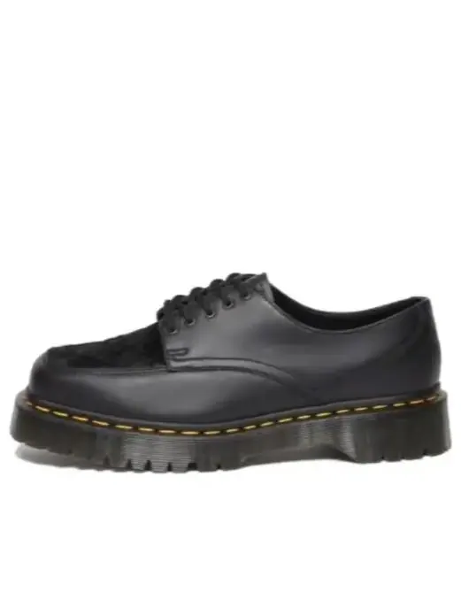 Кроссовки Dr. Martens 5-eye bex square toe hair-on & leather shoes, кожаные — изображение 1 из 2, черный