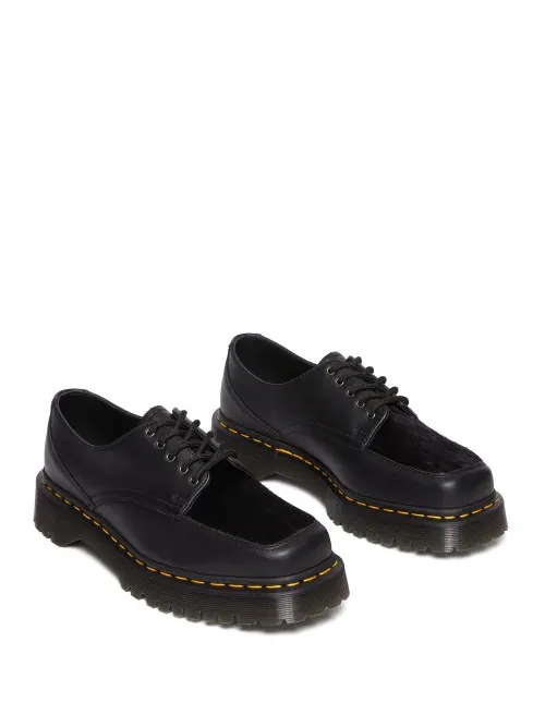 Кроссовки Dr. Martens 5-eye bex square toe hair-on & leather shoes, кожаные — изображение 2 из 2, черный