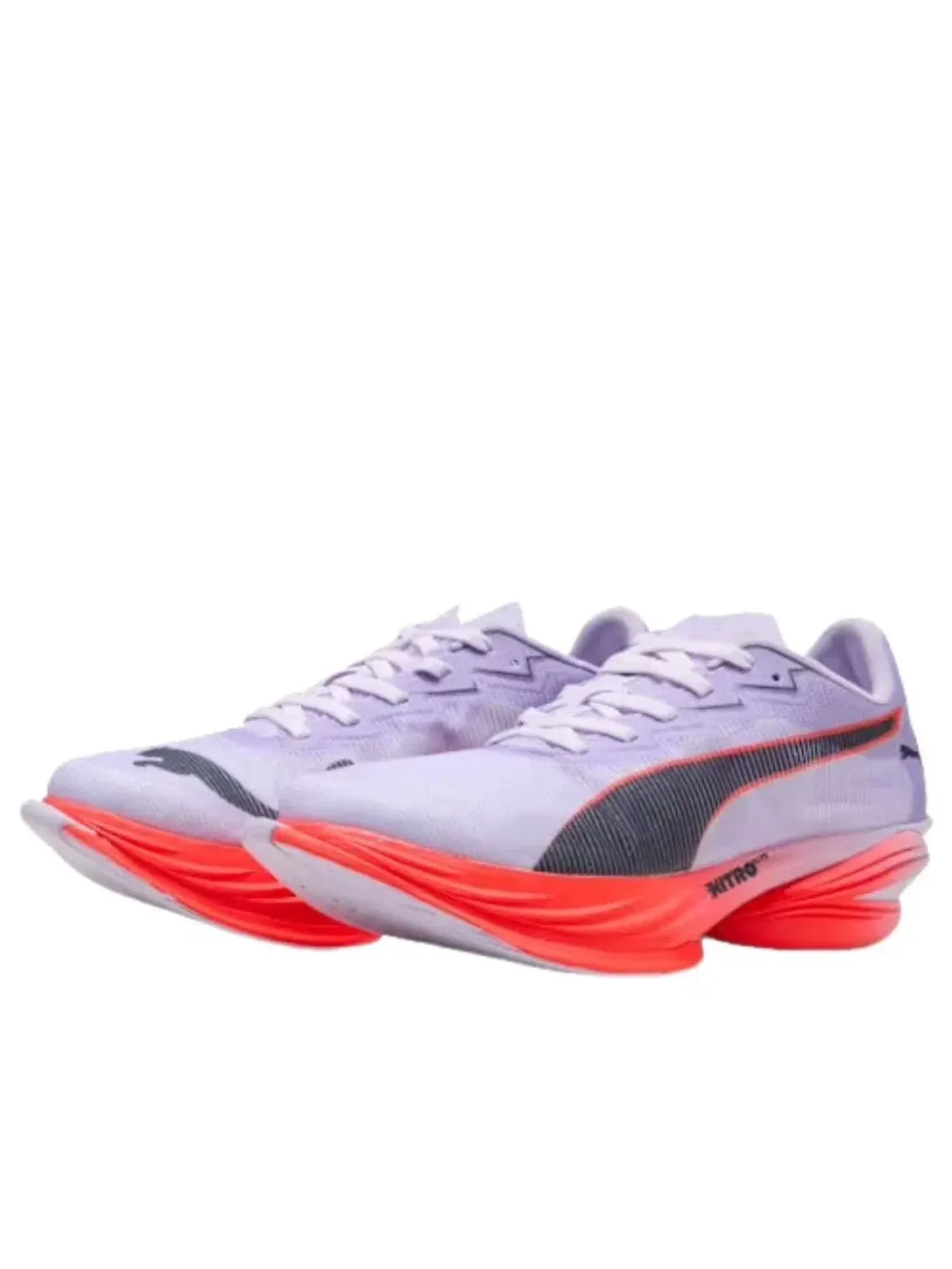 Женские кроссовки для бега с шнуровкой PUMA Fast-R Light Lavender Inky Depths Ultra Red — изображение 2 из 5, фиолетовый