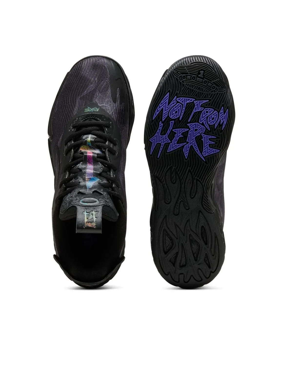 Puma LaMelo Ball MB.04 Lo Team 'Black Dark Amethyst' — изображение 5 из 6, черный/темный