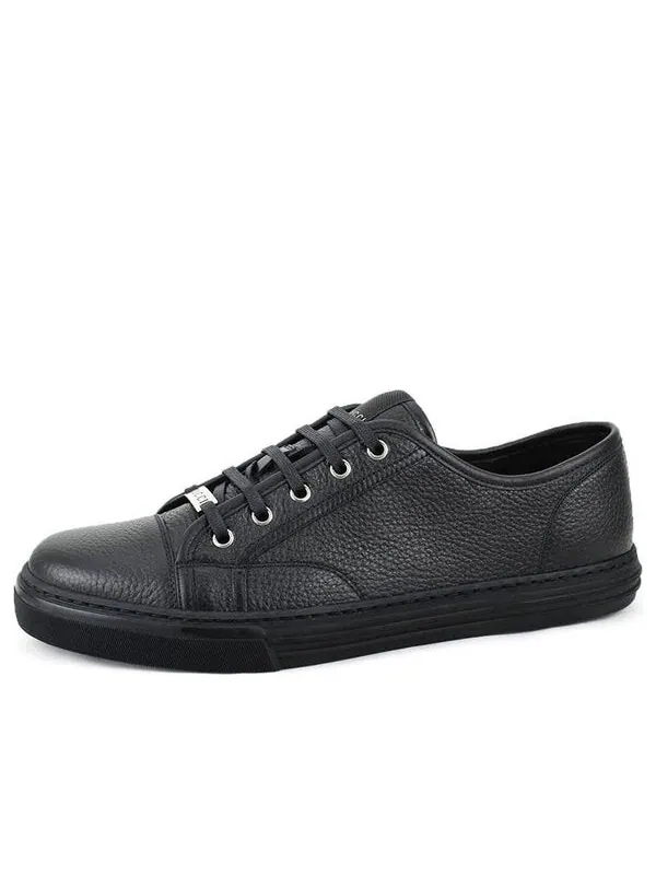 Кроссовки pebbled nappa leather low-top sneakers 'black' Gucci — изображение 1 из 4, черный