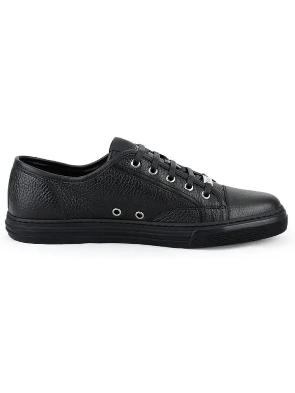 Кроссовки pebbled nappa leather low-top sneakers 'black' Gucci — изображение 2 из 4, черный