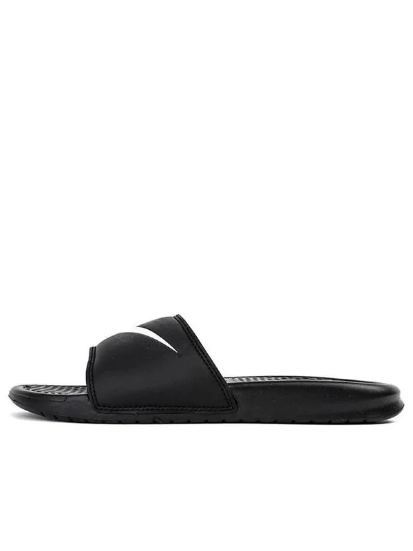 Тапочки benassi swoosh slide 'black white' Nike — изображение 1 из 4, черный/белый