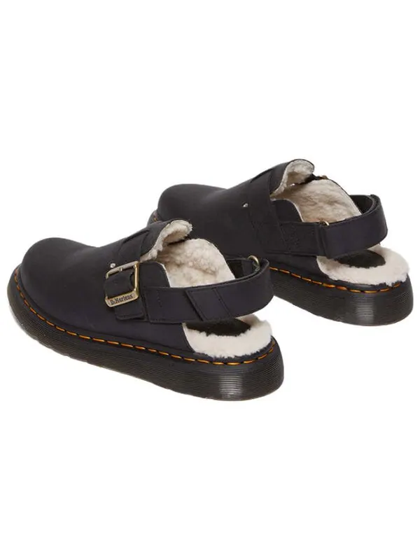 Босоножки Dr. Martens Jorge II Faux Fur Lined Nubuck Slingback Mules — изображение 4 из 4, черный