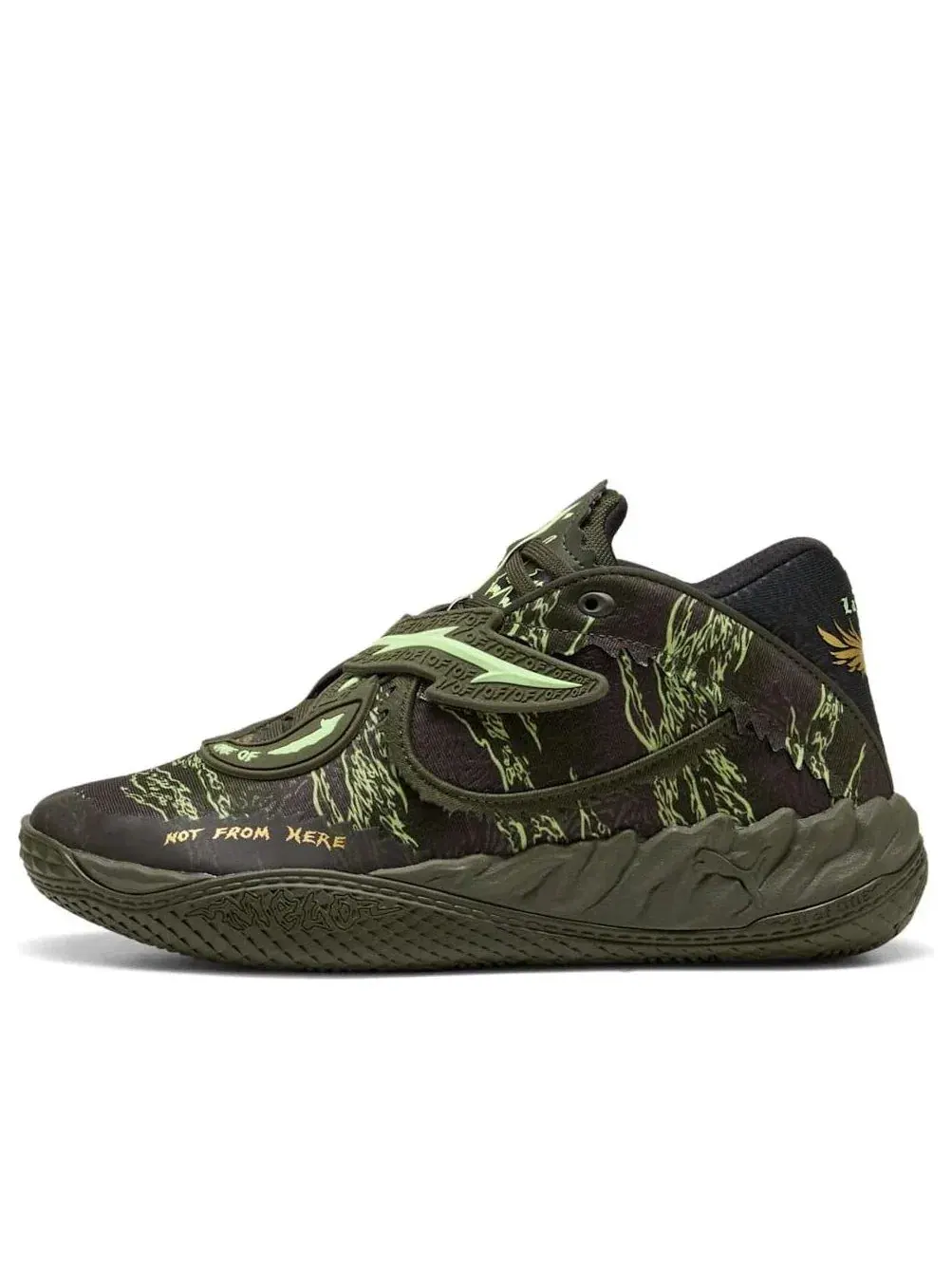 Кроссовки PUMA MB.05 Camo 'Dark Olive Fizzy Light PUMA Black' 312795-01 — изображение 1 из 6, зеленый