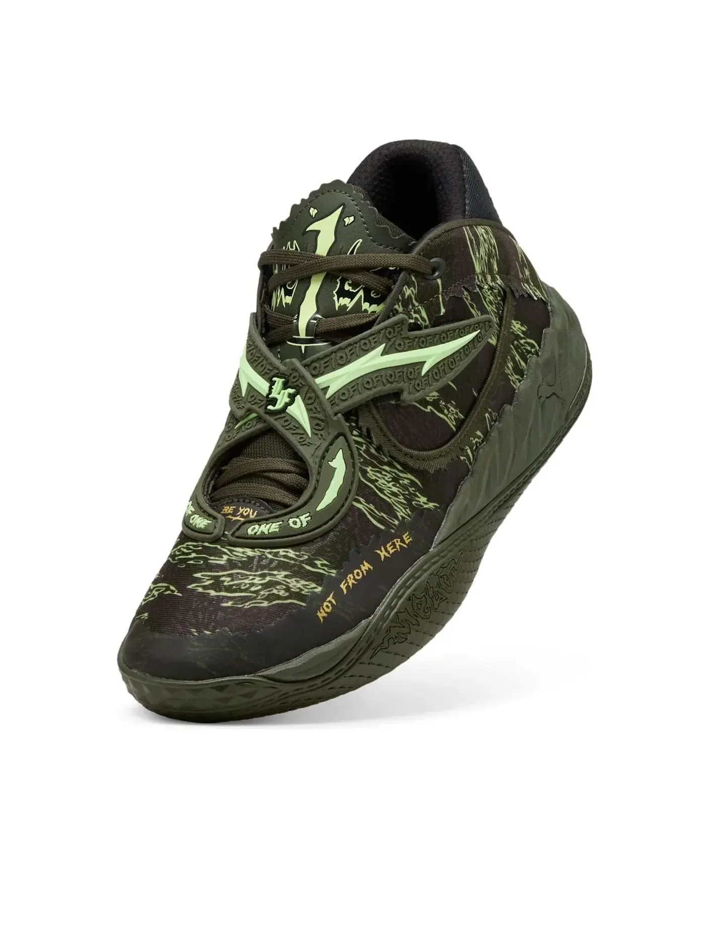 Кроссовки PUMA MB.05 Camo 'Dark Olive Fizzy Light PUMA Black' 312795-01 — изображение 3 из 6, зеленый