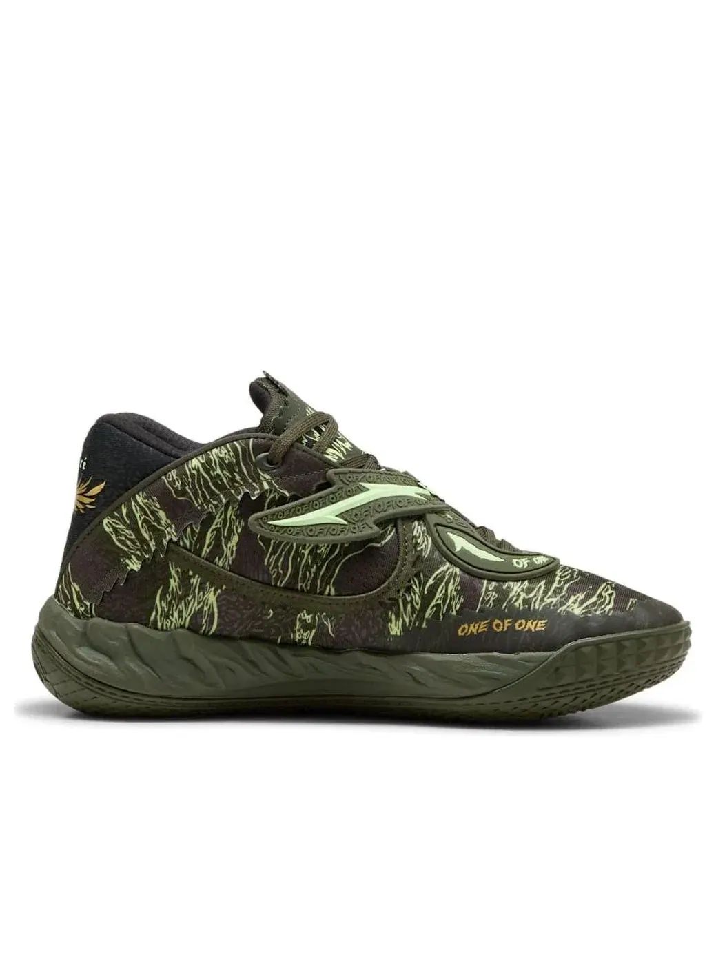 Кроссовки PUMA MB.05 Camo 'Dark Olive Fizzy Light PUMA Black' 312795-01 — изображение 6 из 6, зеленый