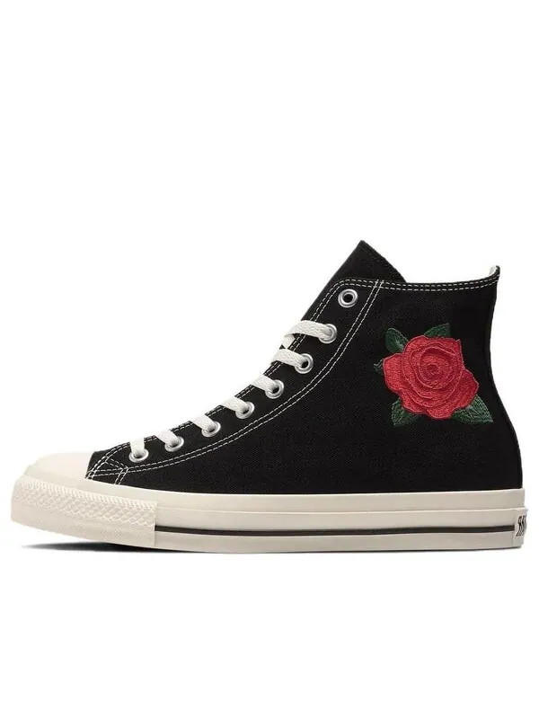 Кроссовки all star rose embroidery hi 'black white red' Converse — изображение 1 из 4, черный/белый/красный
