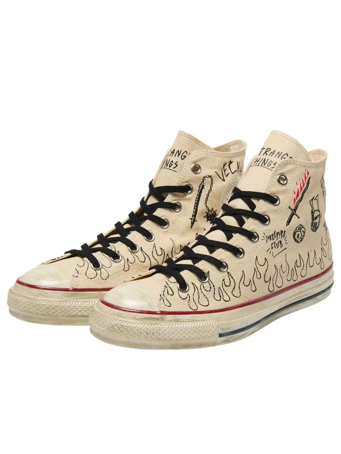 Converse x Stranger Things 5 All Star Aged 87 HC Hi 'Natural' — изображение 2 из 5, натуральный/белый