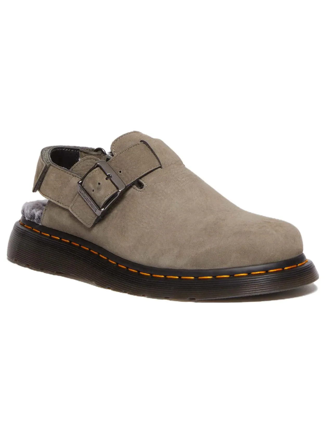 Шлепанцы Dr.Martens Jorge II с искусственным мехом, нубук — изображение 2 из 5, серый