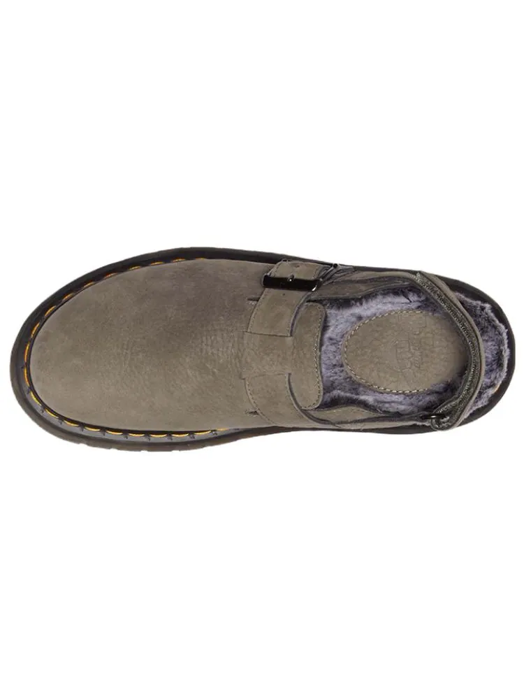 Шлепанцы Dr.Martens Jorge II с искусственным мехом, нубук — изображение 3 из 5, серый