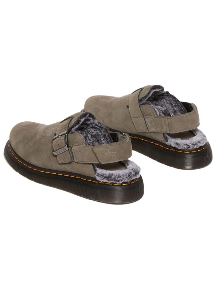 Шлепанцы Dr.Martens Jorge II с искусственным мехом, нубук — изображение 4 из 5, серый