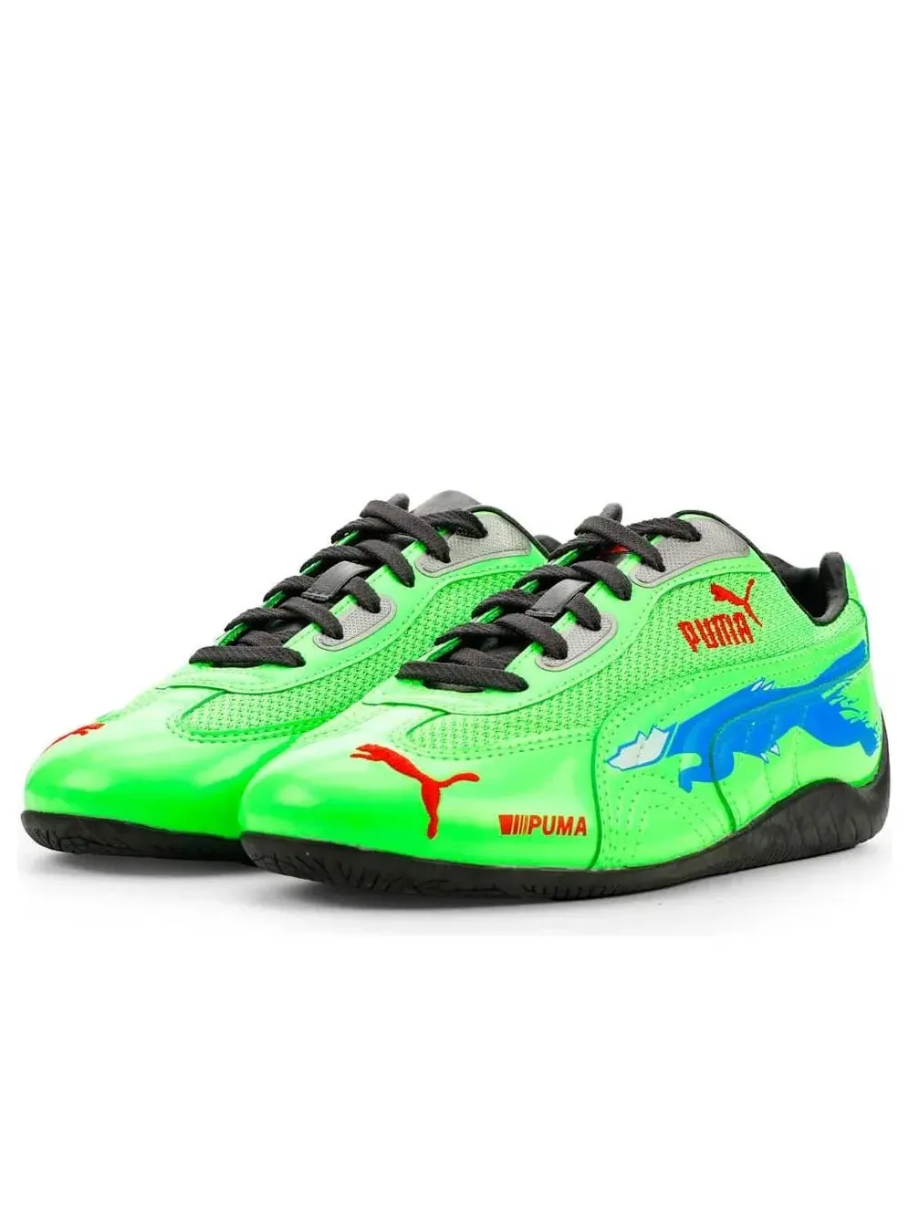 Кроссовки PUMA x Fast & Furious LA Speedcat 'Fluro Green Pes-Racing Blue PUMA Black' — изображение 2 из 6, зеленый