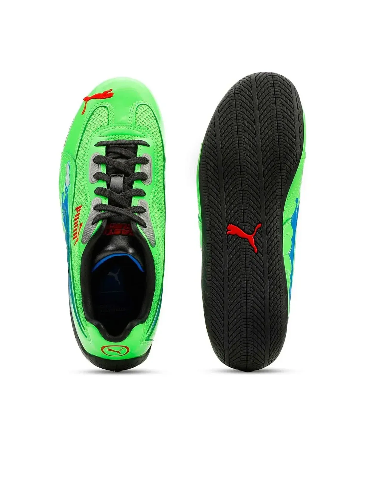 Кроссовки PUMA x Fast & Furious LA Speedcat 'Fluro Green Pes-Racing Blue PUMA Black' — изображение 3 из 6, зеленый