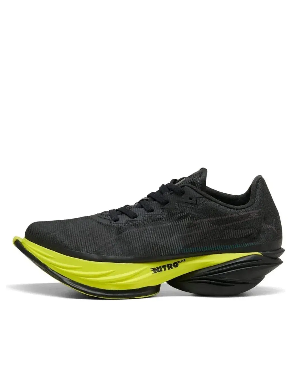 Кроссовки PUMA x Aston Martin Aramco F1 Team Fast-R Nitro Elite 3 'Black Lime Shimmer' 314219-01 — изображение 1 из 6, черный