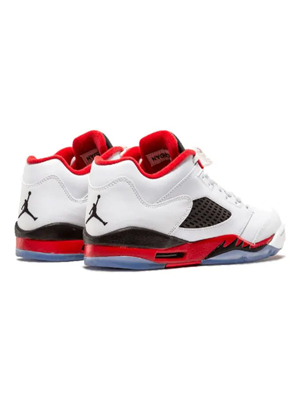 Кроссовки 5 ретро низкие Air Jordan — изображение 3 из 4, белый/красный-черный
