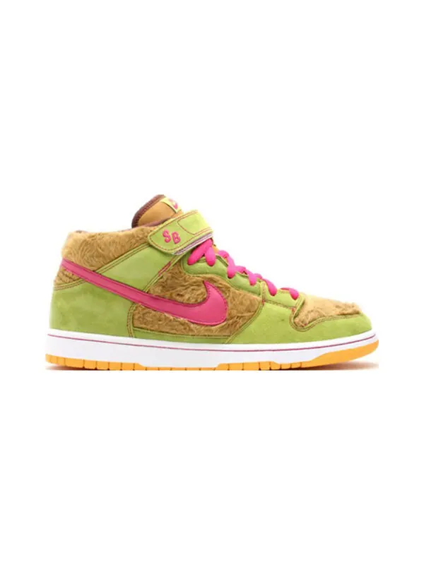 Кроссовки dunk mid premium sb Nike — изображение 2 из 3, зеленый, розовый
