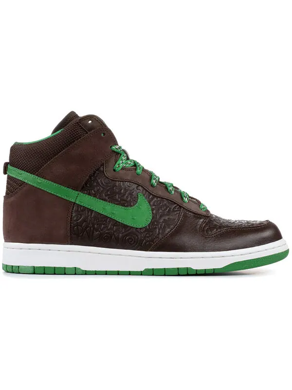 Кроссовки x stussy dunk высокие Nike — изображение 2 из 4, коричневый/зеленый