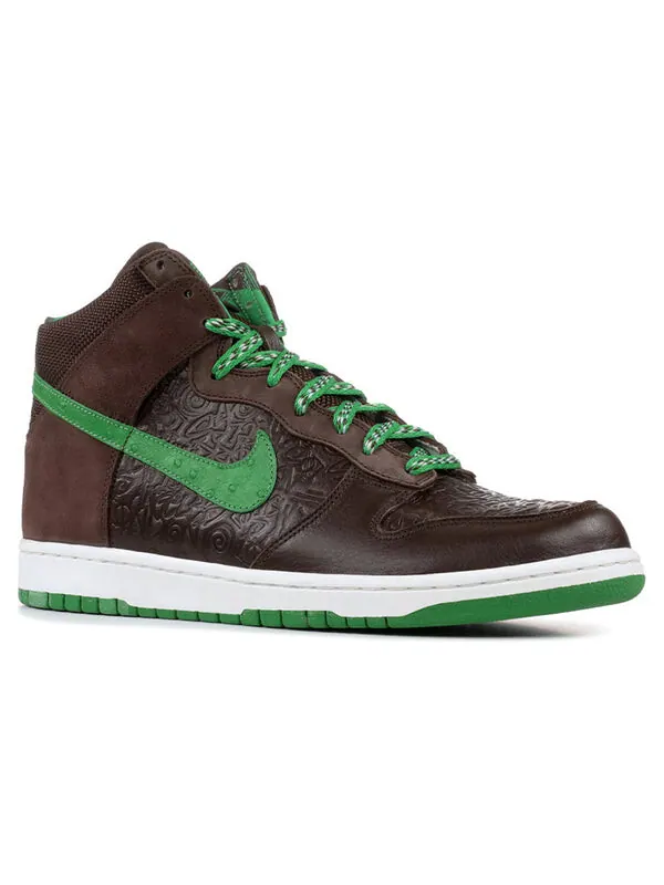 Кроссовки x stussy dunk высокие Nike — изображение 3 из 4, коричневый/зеленый