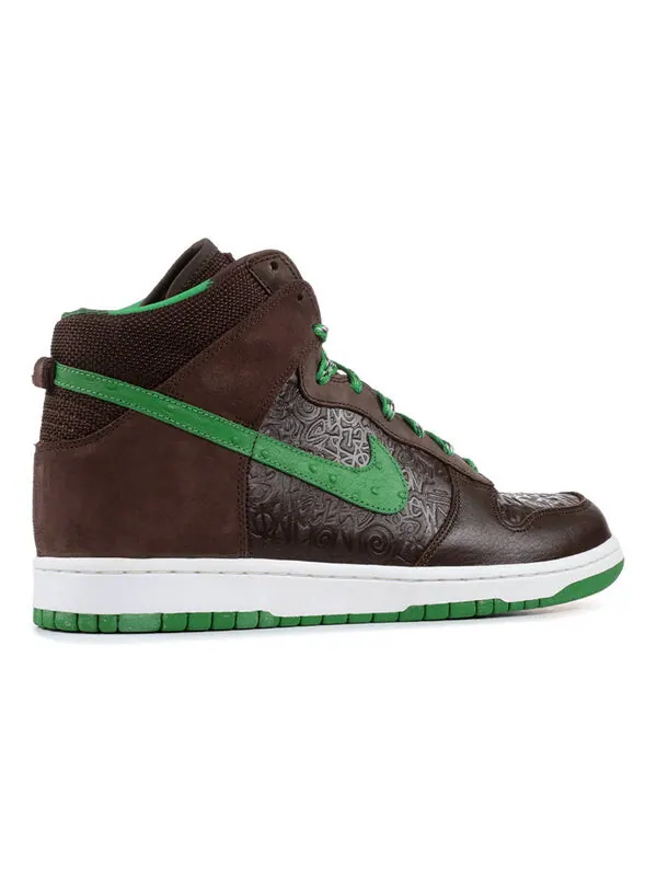 Кроссовки x stussy dunk высокие Nike — изображение 4 из 4, коричневый/зеленый