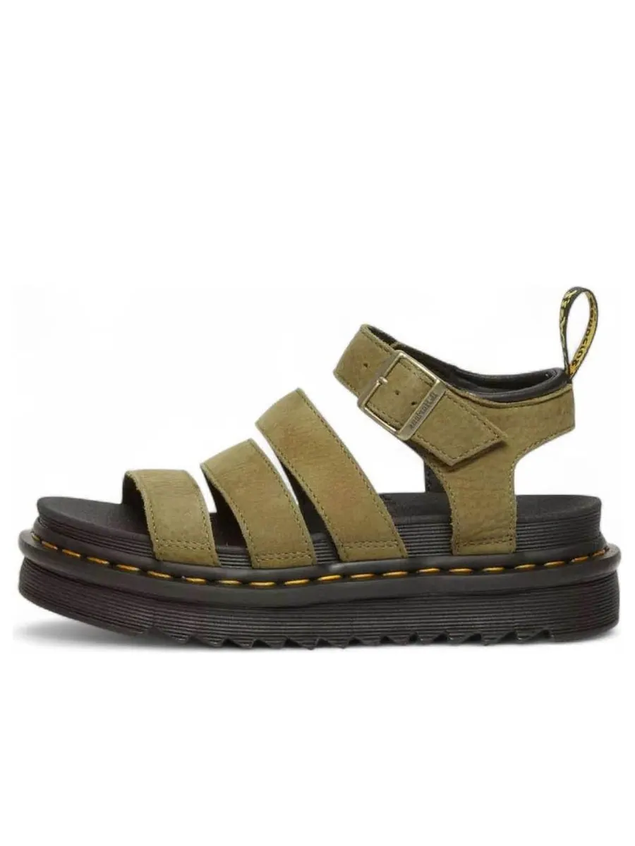 Сандалии Dr. Martens Blaire Tumbled Nubuck Sandals, платформа — изображение 1 из 5, оливковый зеленый