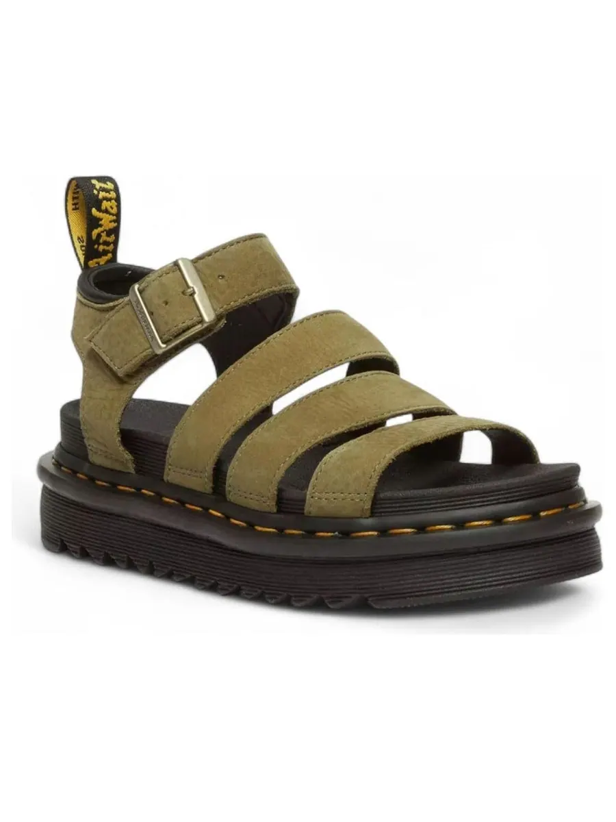 Сандалии Dr. Martens Blaire Tumbled Nubuck Sandals, платформа — изображение 2 из 5, оливковый зеленый