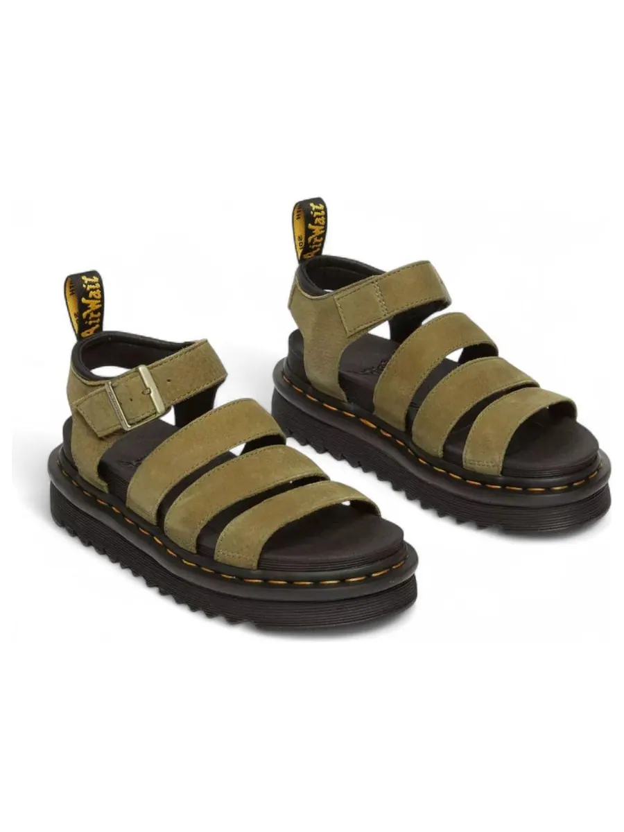 Сандалии Dr. Martens Blaire Tumbled Nubuck Sandals, платформа — изображение 3 из 5, оливковый зеленый