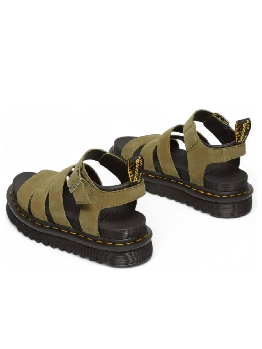 Сандалии Dr. Martens Blaire Tumbled Nubuck Sandals, платформа — изображение 4 из 5, оливковый зеленый
