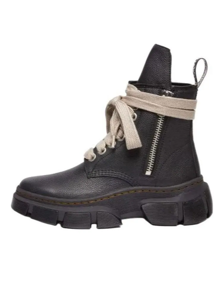 Ботинки Dr. Martens x Rick Owens 1460 DMXL Jumbo на шнуровке — изображение 1 из 6, черный/бежевый