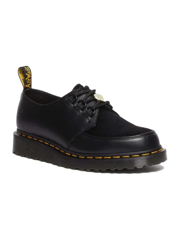 Кроссовки Dr. Martens ramsey girls don't cry hair-on leather creeper shoes 'black' — изображение 2 из 4, черный/желтый