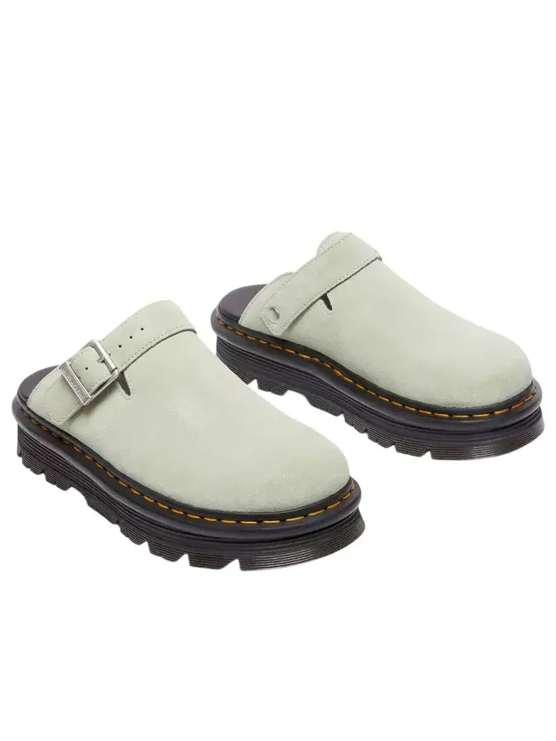 Сандалии Dr. Martens Zebzag Suede Casual Slingback Platform Mules — изображение 1 из 5, зеленый