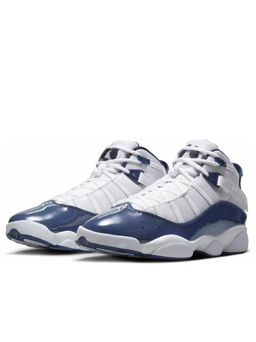 Кроссовки Air Jordan 6 Rings 'White Midnight Navy' — изображение 3 из 6, белый