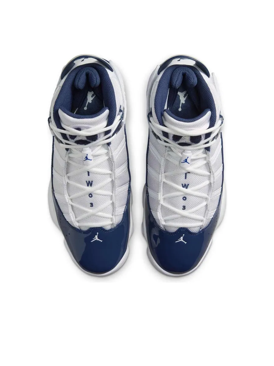 Кроссовки Air Jordan 6 Rings 'White Midnight Navy' — изображение 4 из 6, белый