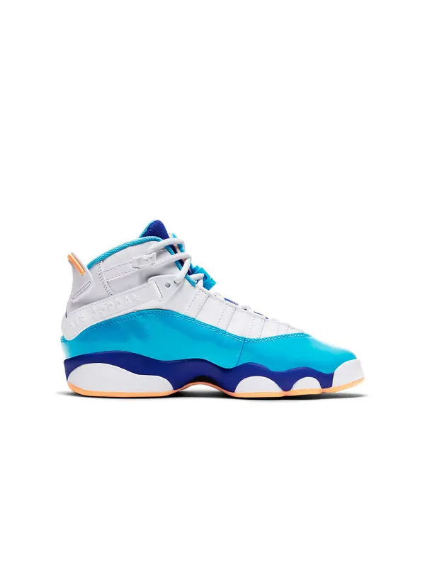 Кроссовки 6 колец Air Jordan — изображение 2 из 4, белый/синий/оранжевый
