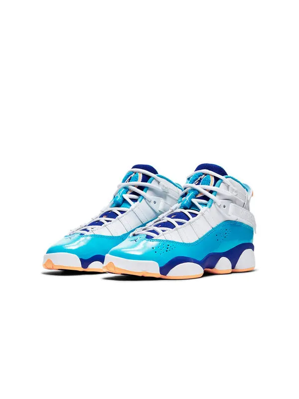 Кроссовки 6 колец Air Jordan — изображение 3 из 4, белый/синий/оранжевый
