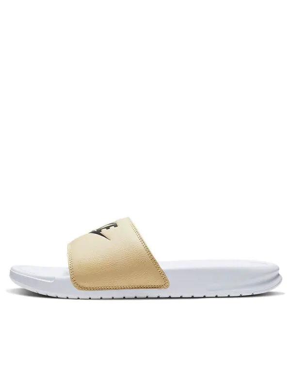 Тапочки benassi jdi slide 'white team gold' Nike — изображение 1 из 4, белый/золотистый