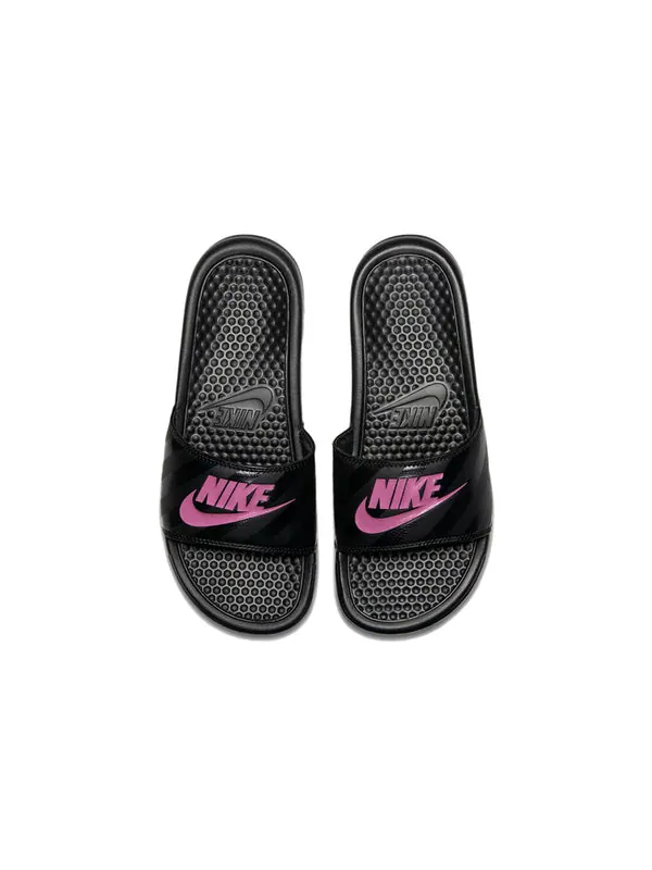 Тапочки benassi jdi 'black vivid pink' Nike — изображение 2 из 3, черный/розовый