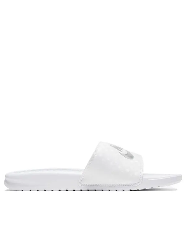 Тапочки benassi jdi 'white silver' Nike — изображение 2 из 4, белый/серый