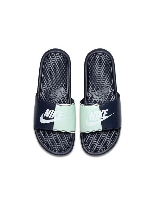 Тапочки benassi jdi 'obsidian' Nike — изображение 3 из 4, синий/зеленый