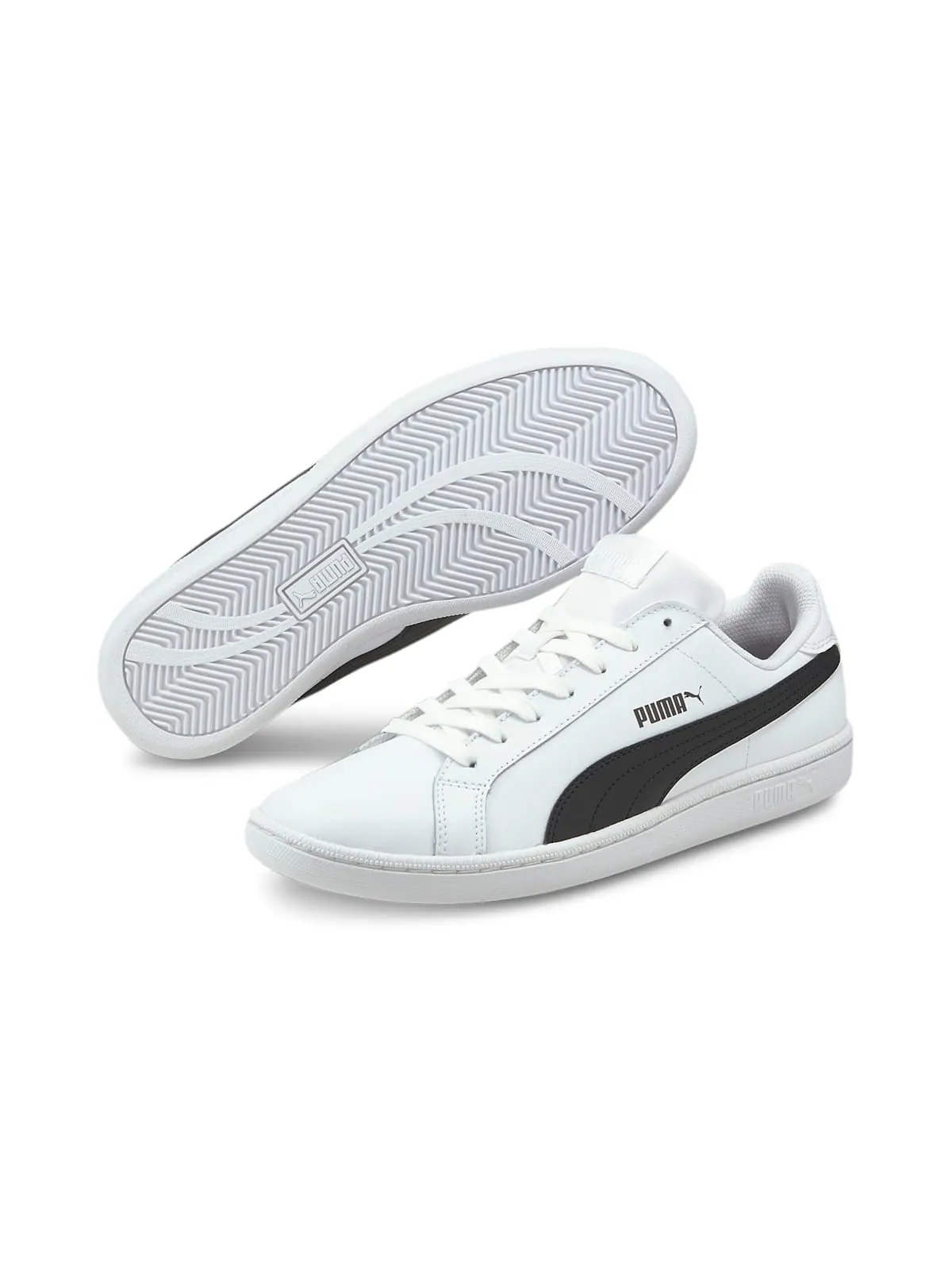Кроссовки PUMA Smash Leather 'White Black' — изображение 3 из 6, белый