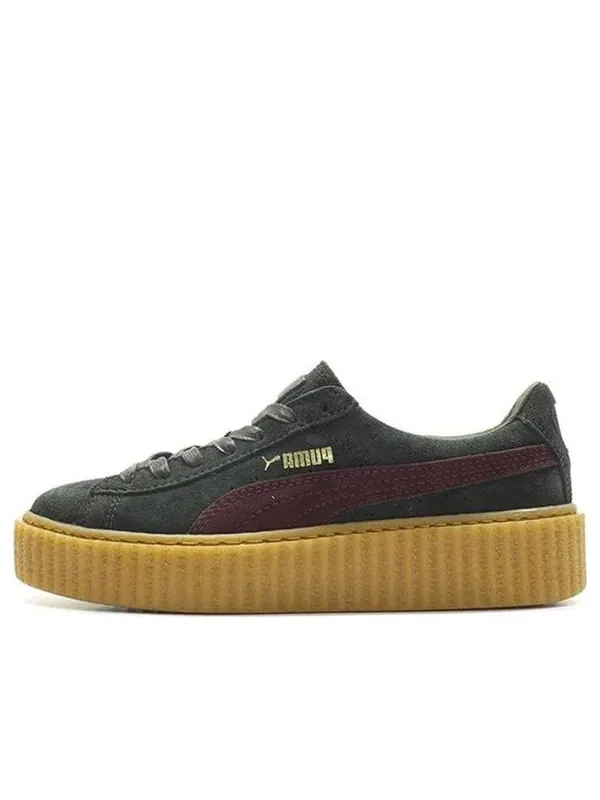 Кроссовки fenty x suede creeper 'green bordeaux' Puma — изображение 1 из 3, зеленый/винный красный