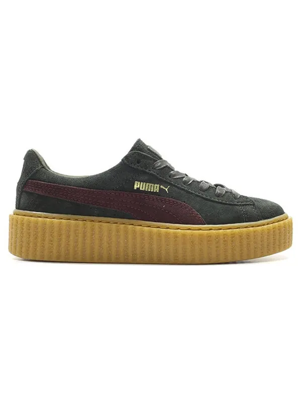 Кроссовки fenty x suede creeper 'green bordeaux' Puma — изображение 2 из 3, зеленый/винный красный