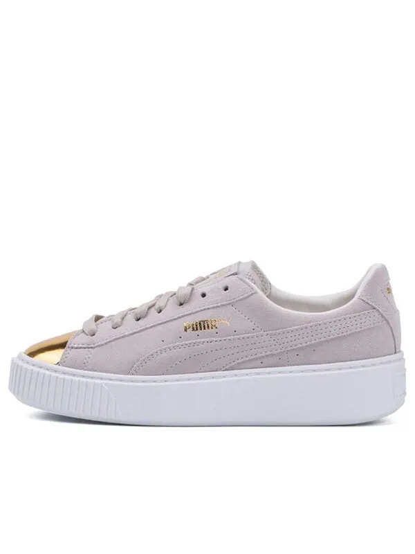 Кроссовки suede platform 'white gold' Puma — изображение 1 из 4, белый/золотистый