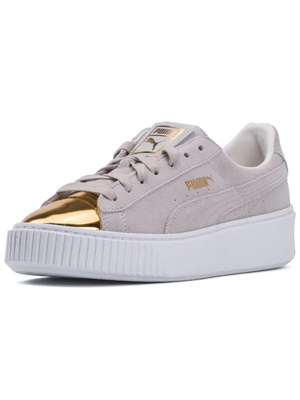 Кроссовки suede platform 'white gold' Puma — изображение 2 из 4, белый/золотистый