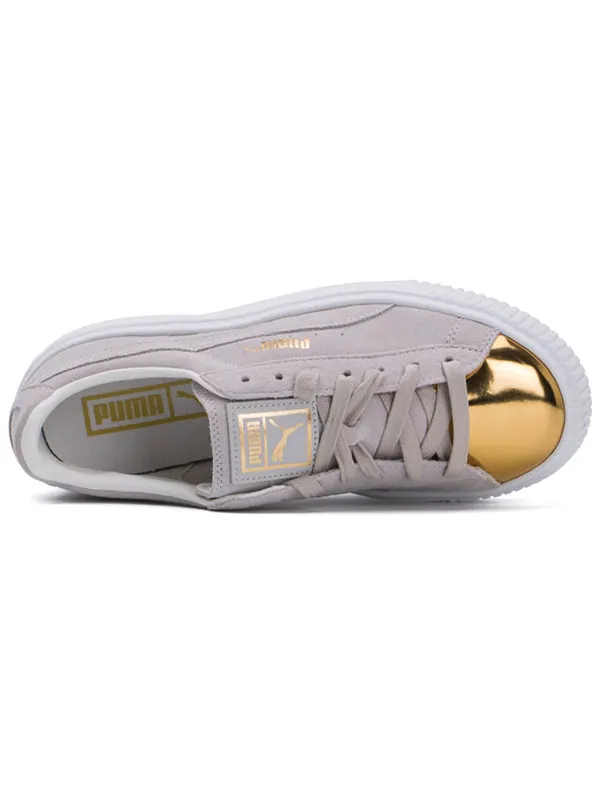 Кроссовки suede platform 'white gold' Puma — изображение 4 из 4, белый/золотистый