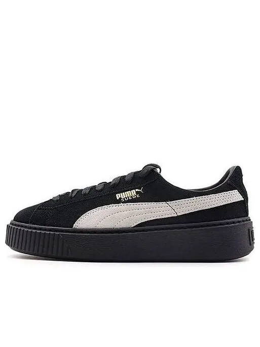 Кроссовки suede platform core 'black white' Puma — изображение 1 из 4, черный/белый
