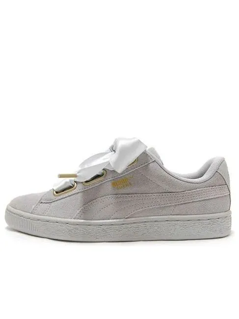 Кеды PUMA Suede Heart Satin Low Tops Skateboarding Shoes Unisex Gray — изображение 1 из 3, серый